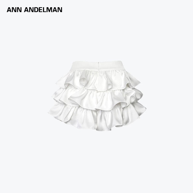 ANN ANDELMAN | Ruffled Tiered Mini Skirt (2 Color)