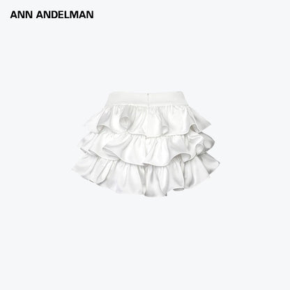 ANN ANDELMAN | Ruffled Tiered Mini Skirt (2 Color)