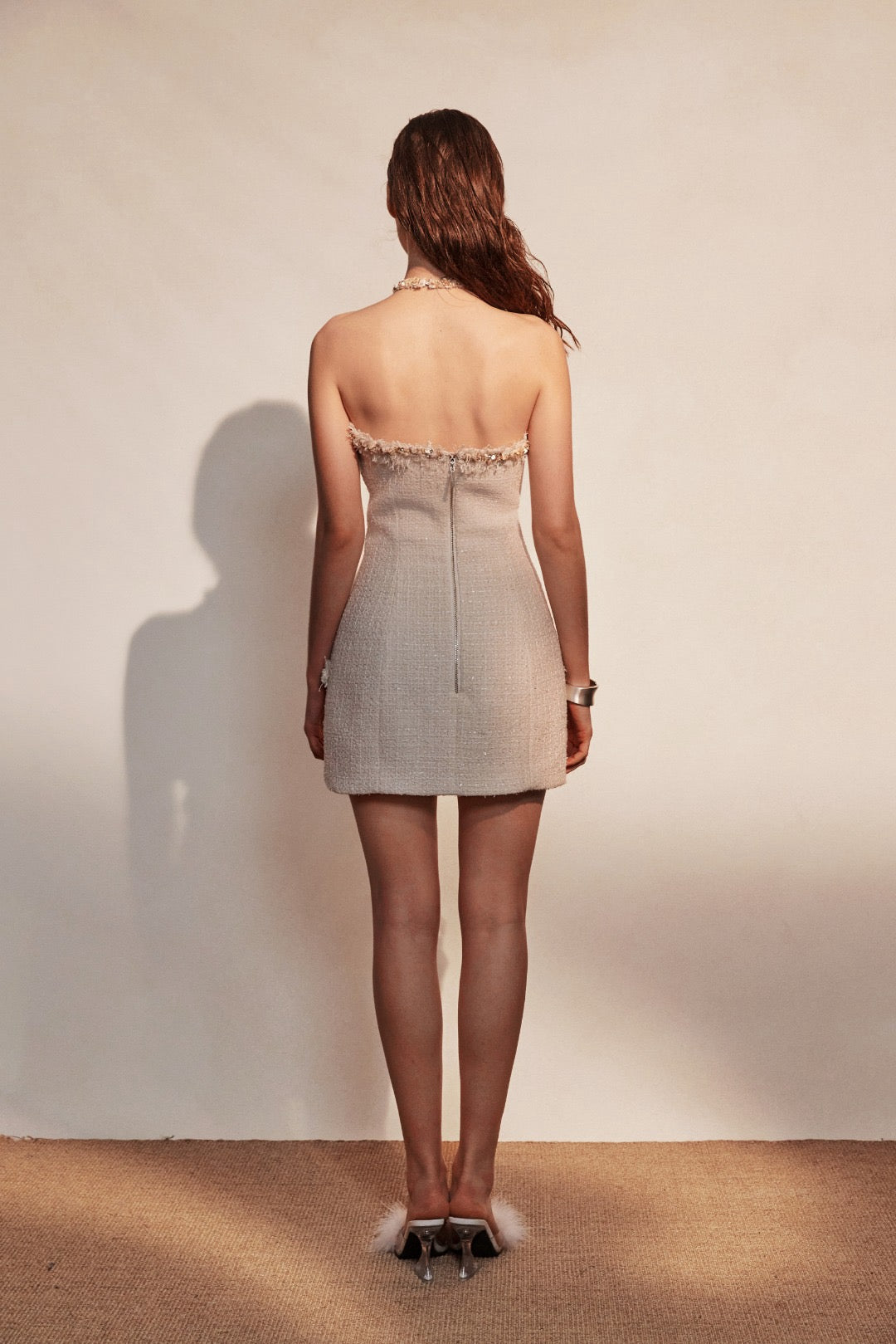 KINGWEN | Tweed Halter Neck Dress (2 Color)