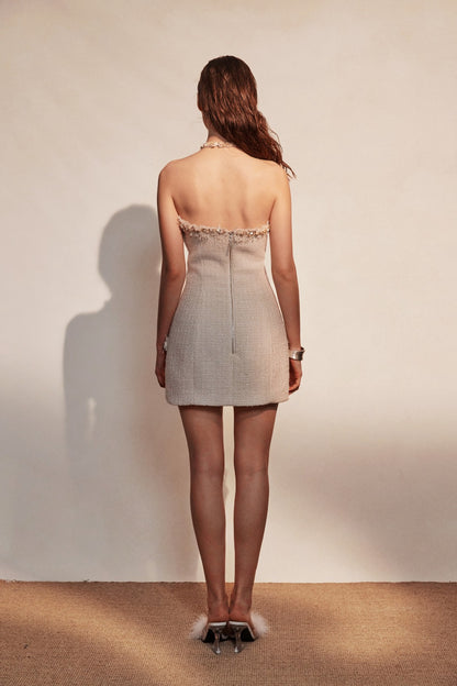 KINGWEN | Tweed Halter Neck Dress (2 Color)