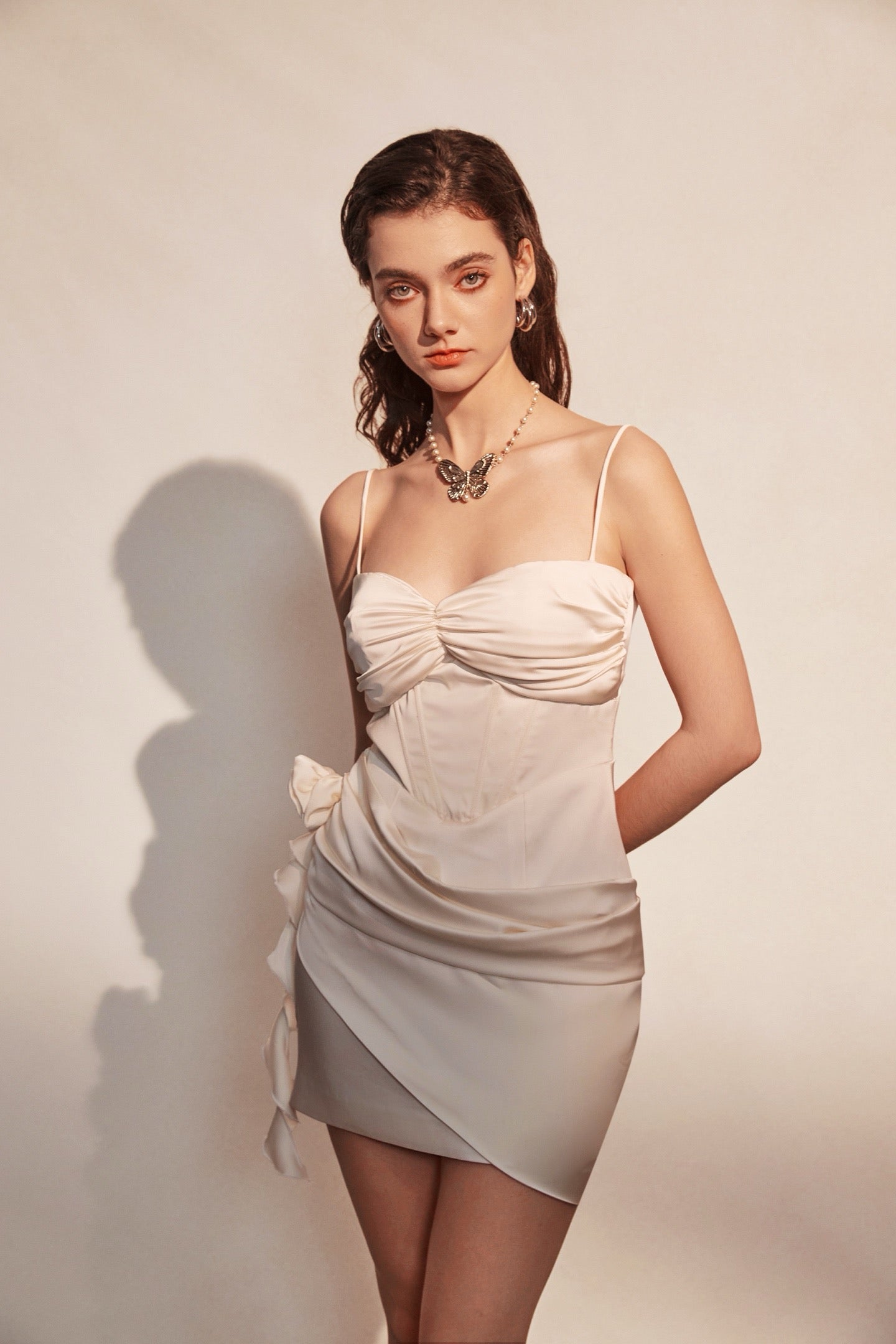KINGWEN | White Bodycon Satin Dress