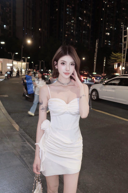 KINGWEN | White Bodycon Satin Dress