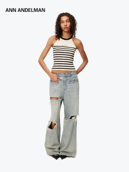 ANN ANDELMAN | Halter-Neck Striped Tank Top
