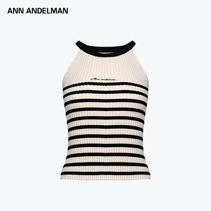ANN ANDELMAN | Halter-Neck Striped Tank Top