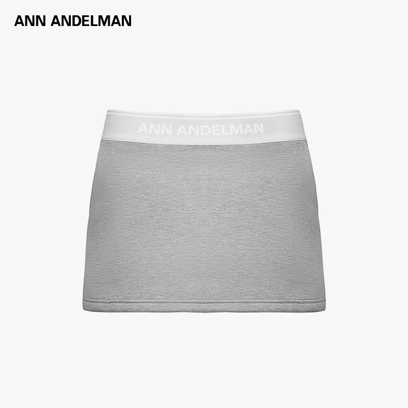ANN ANDELMAN | Logo Trim Mini Skirt (2 Color)