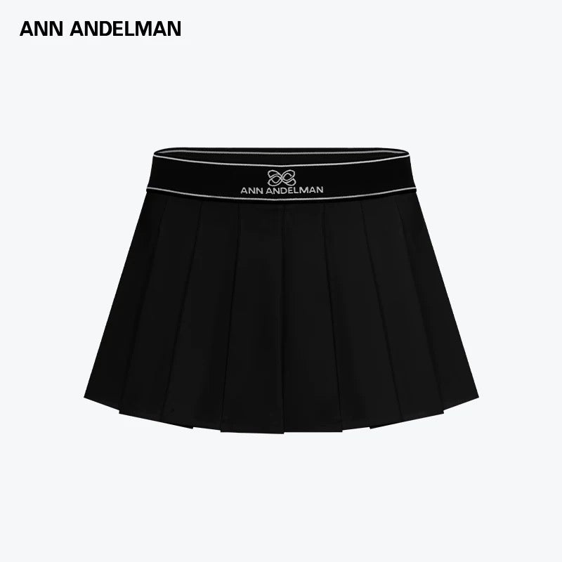 ANN ANDELMAN | Elastic Waist Pleated Mini Skirt (2 Color)