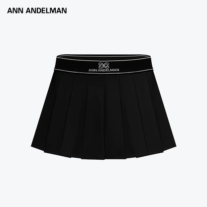 ANN ANDELMAN | Elastic Waist Pleated Mini Skirt (2 Color)