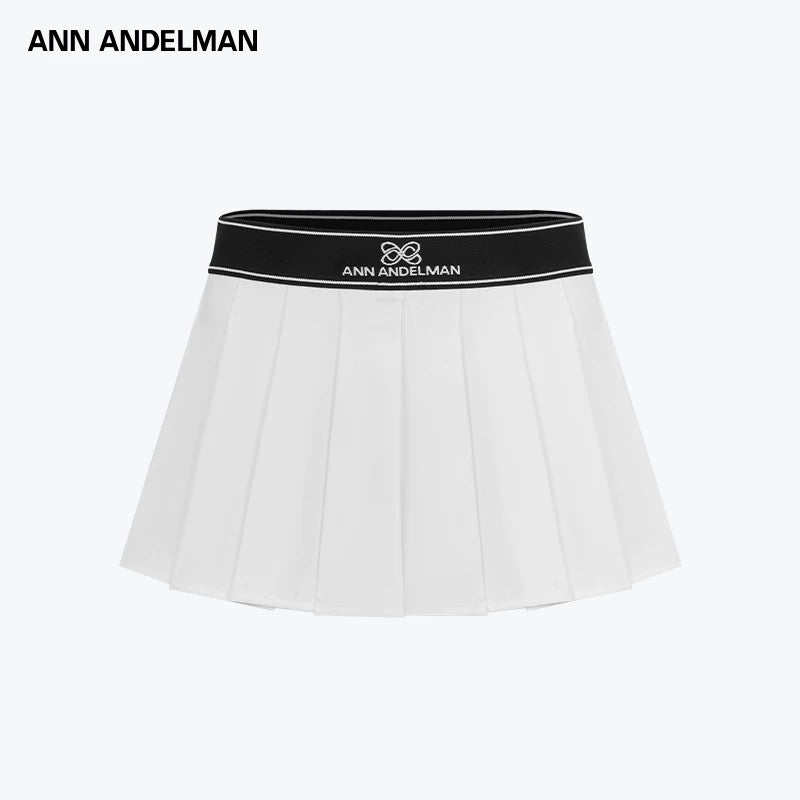 ANN ANDELMAN | Elastic Waist Pleated Mini Skirt (2 Color)