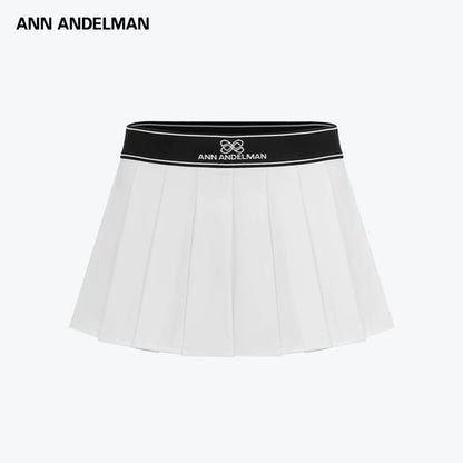 ANN ANDELMAN | Elastic Waist Pleated Mini Skirt (2 Color)