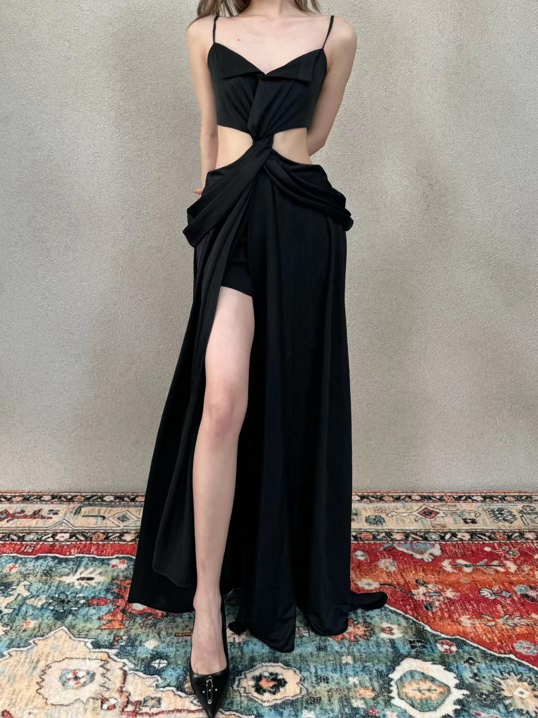 CROW CREW | Twist Cut-Out Dress (Black)