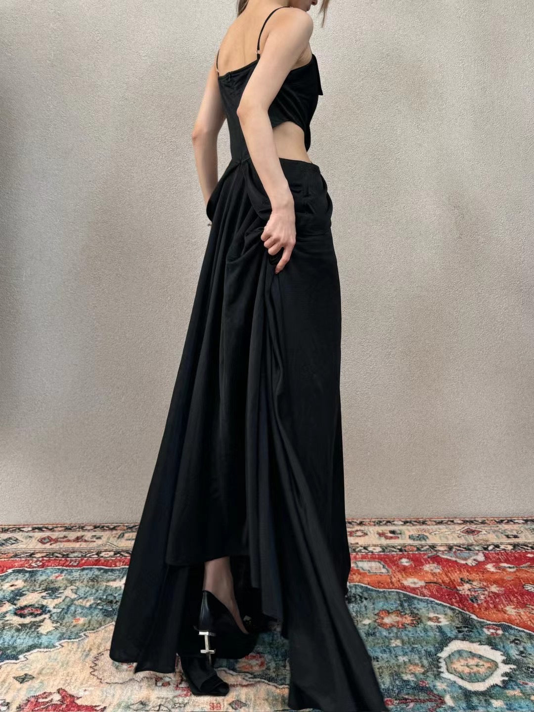 CROW CREW | Twist Cut-Out Dress (Black)