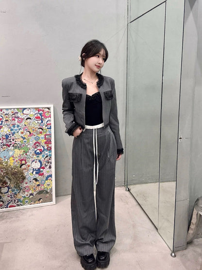 ANN ANDELMAN | Drawstrings Double-Waistband Trousers (2 Color)