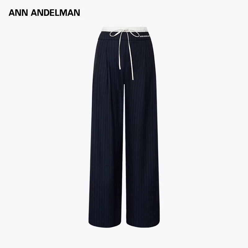 ANN ANDELMAN | Drawstrings Double-Waistband Trousers (2 Color)