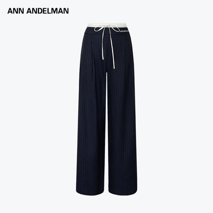 ANN ANDELMAN | Drawstrings Double-Waistband Trousers (2 Color)