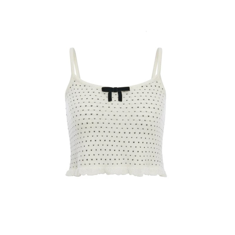 ROCHA ROMA | French Dots Knit Set (Cardigan+Tank Top+Skirt)