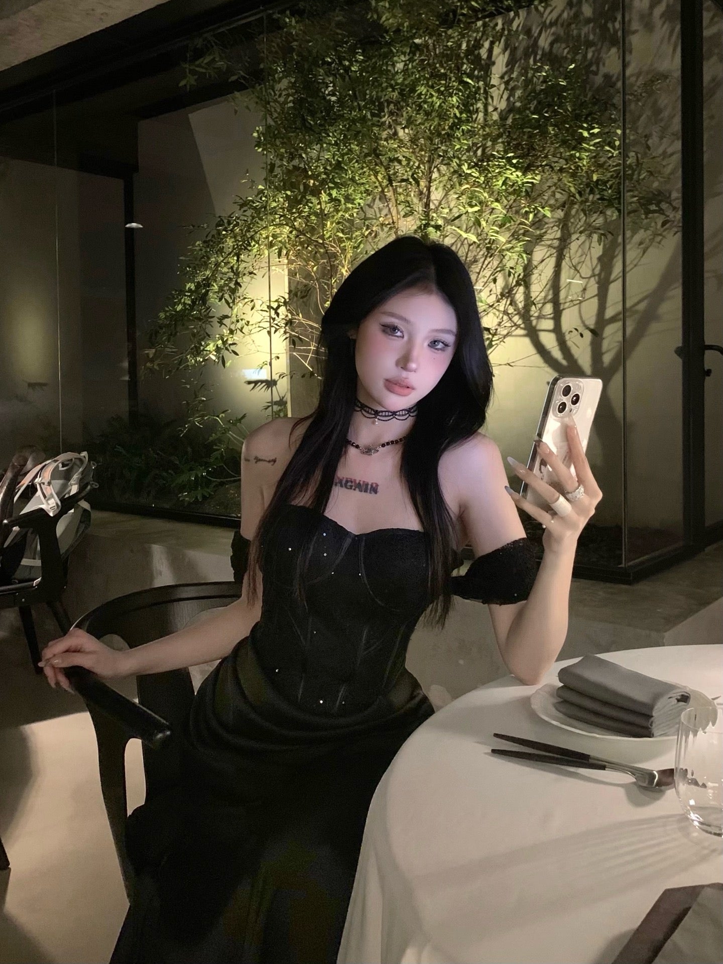 CROW CREW | Lace Corset Dress (Black)