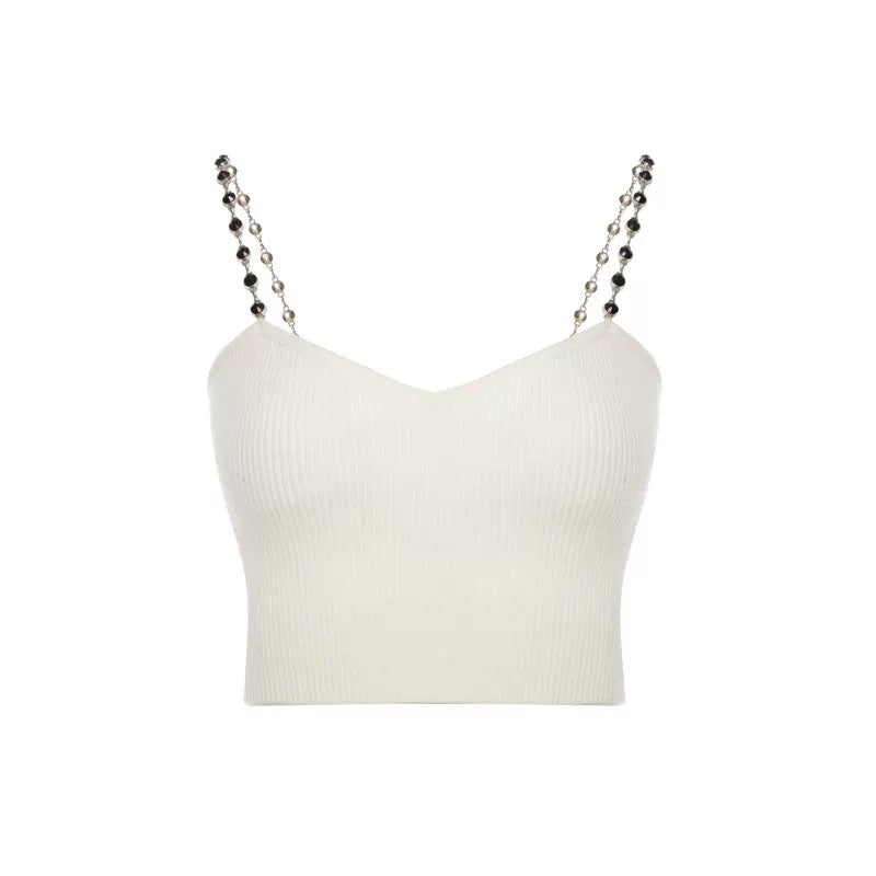 ROCHA ROMA | White Camelia Knit Set (Cardigan+Tank Top+Skirt)