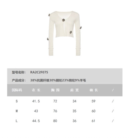 ROCHA ROMA | White Camelia Knit Set (Cardigan+Tank Top+Skirt)