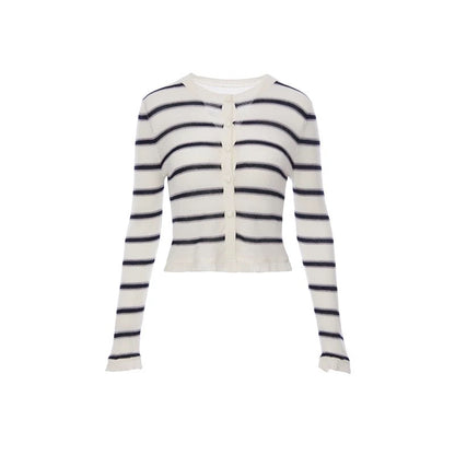 ROCHA ROMA | Striped Knit Set (Cardigan+Tank Top+Skirt)