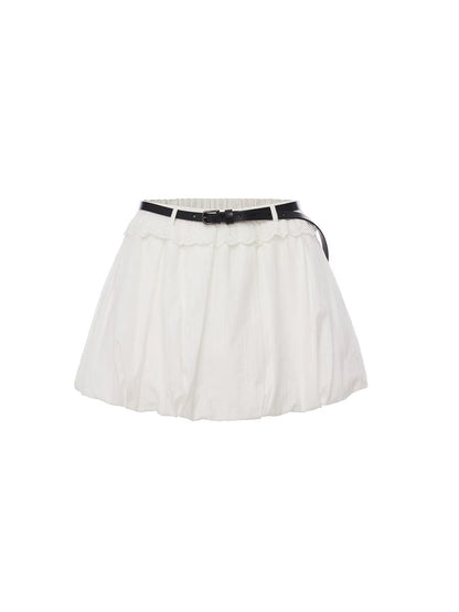 ROCHA ROMA | Elastic Waist Puff Skirt with Belt