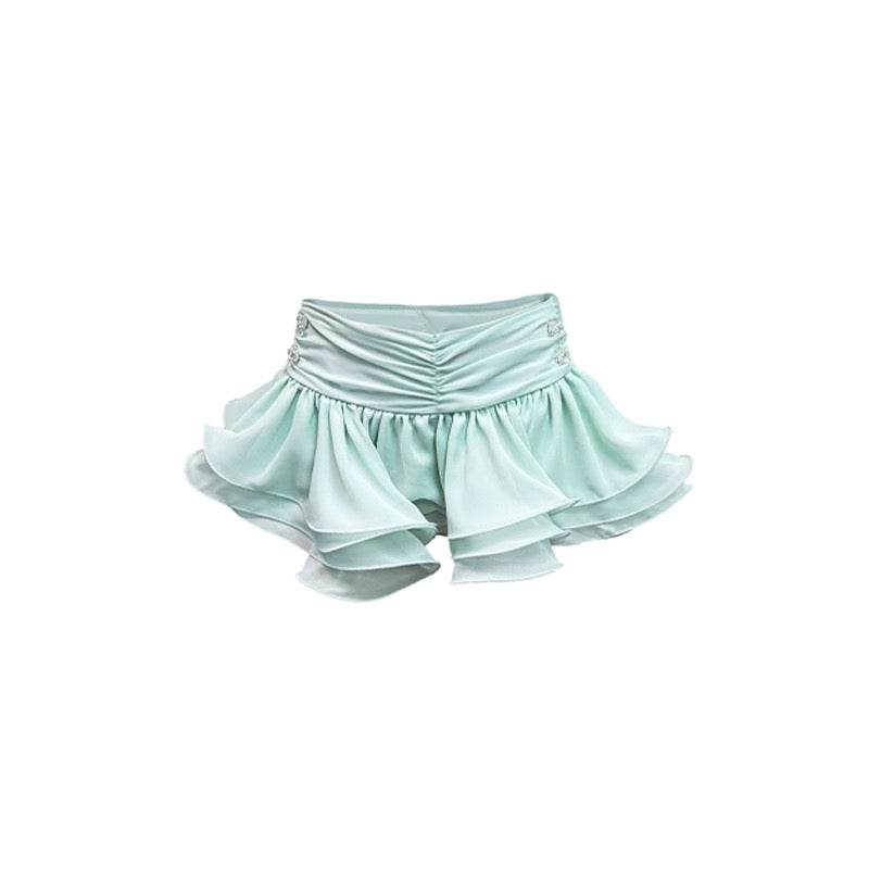 J TheChosen | Chiffon Ruffle Sheer Set (Cardigan+Skirt)