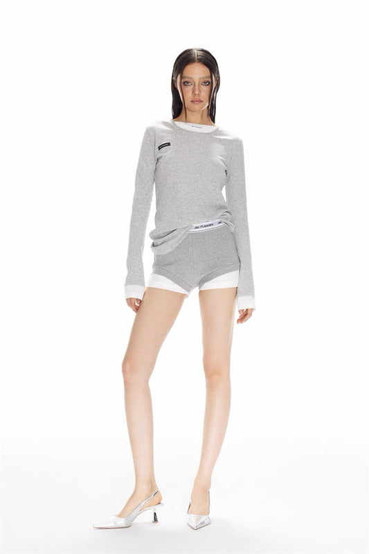 Jac Fleurant | Layered Long Sleeve Top and Shorts Set (2 Color)