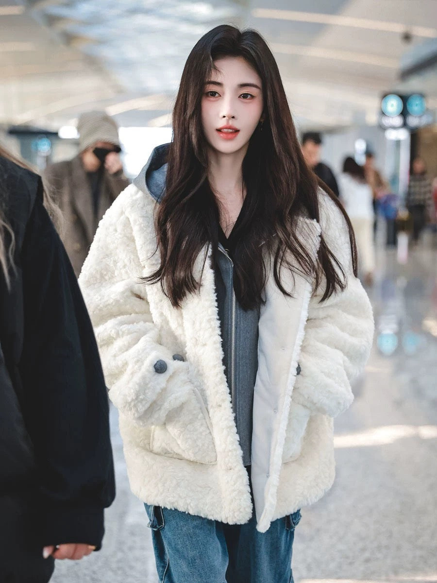 ROCHAROMMA | Detachable Teddy Patch Puffer Jacket