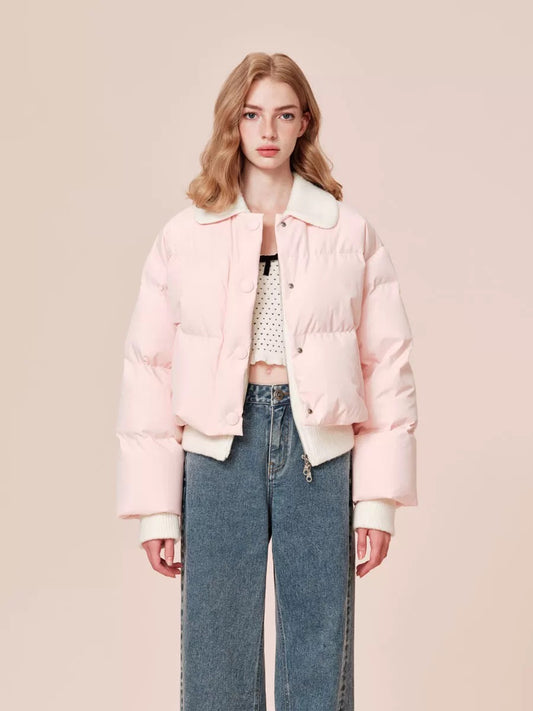 ROCHAROMMA | Knit-Panel Goose Down Jacket