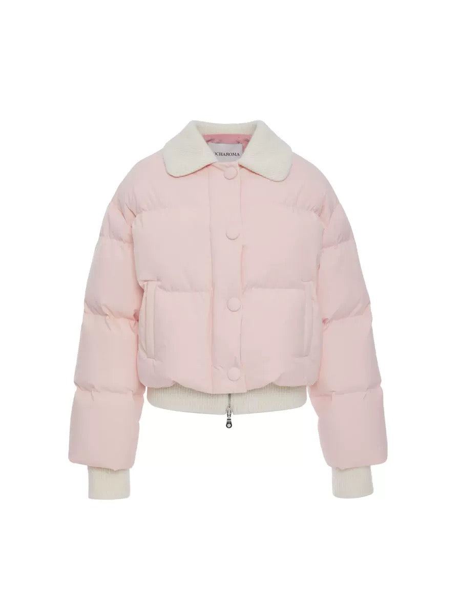 ROCHAROMMA | Knit-Panel Goose Down Jacket