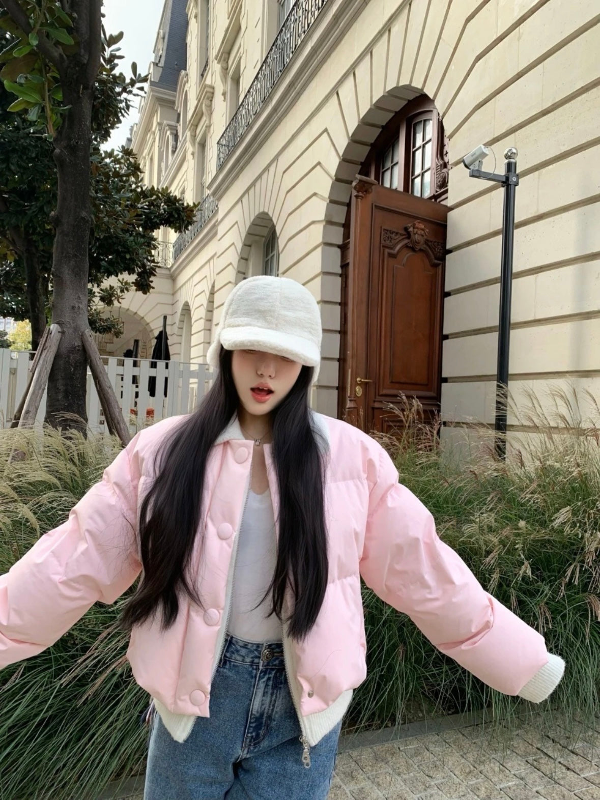 ROCHAROMMA | Knit-Panel Goose Down Jacket