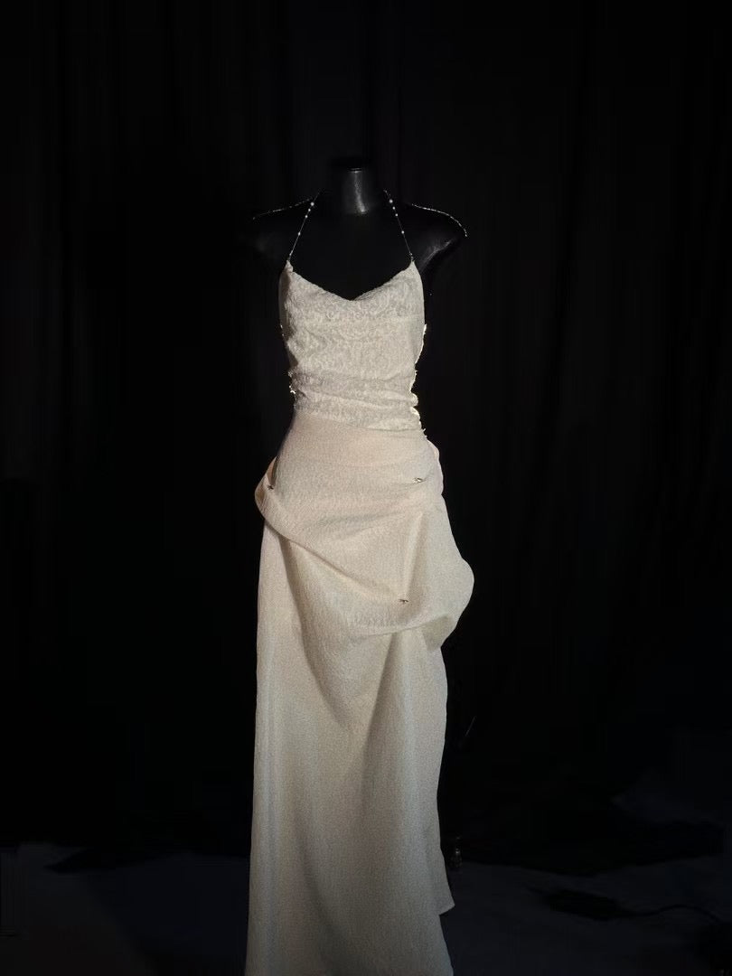 CROW CREW | Drape Dress (White)