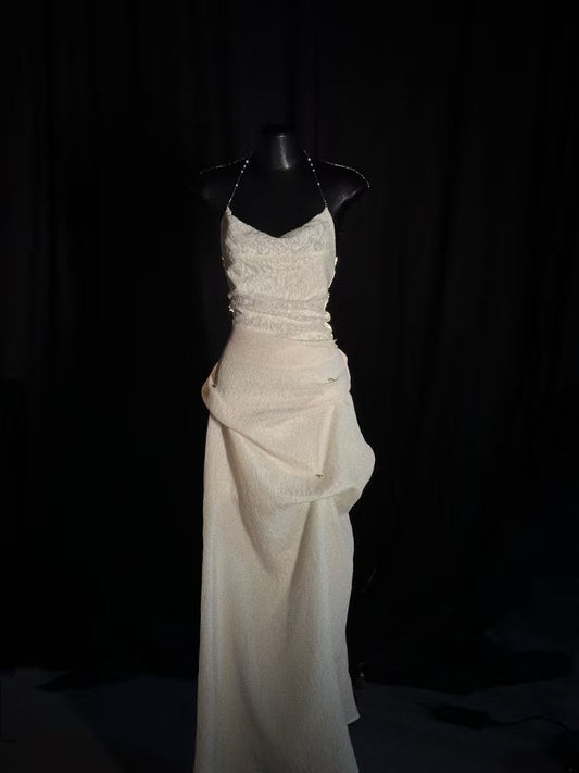 CROW CREW | Drape Dress (White)