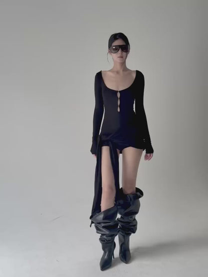 Tsuki | Asymmetric Jumpsuit (Black)